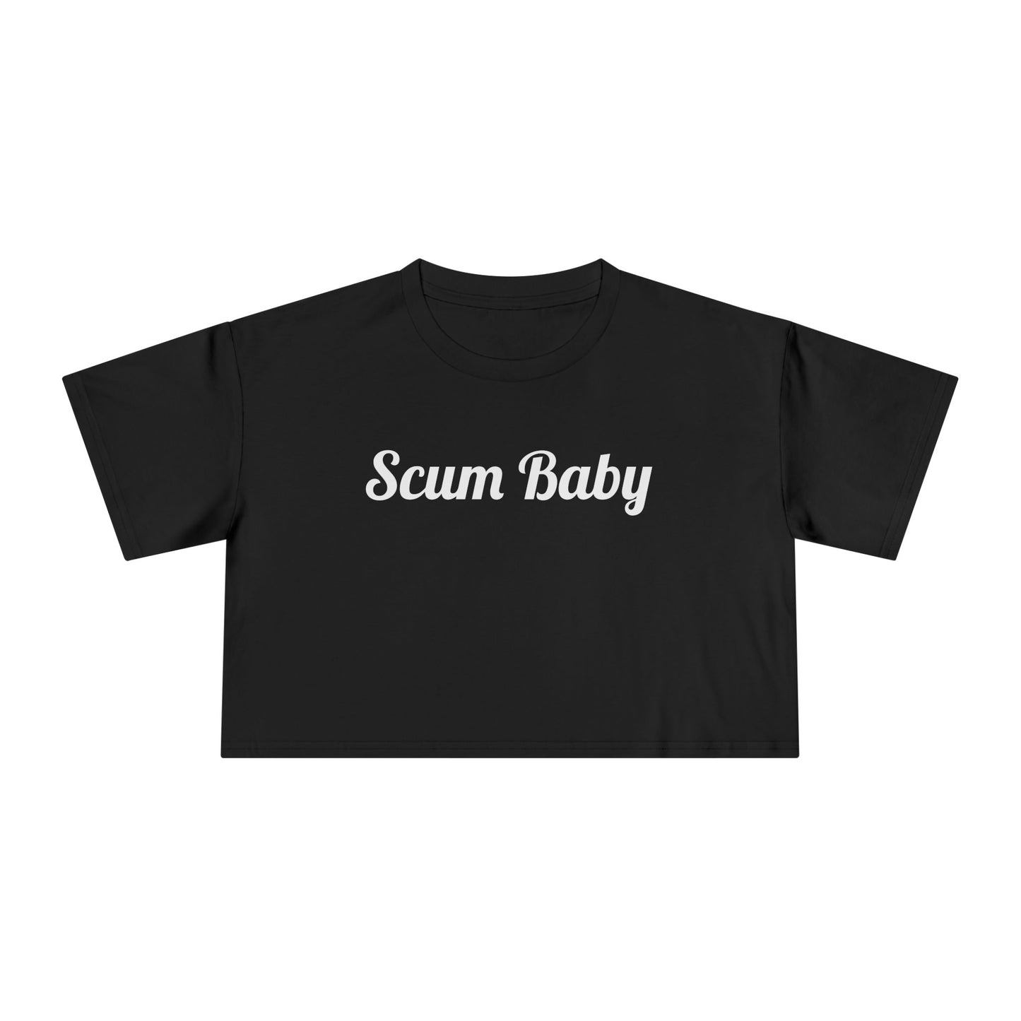 Scum Baby Women's Crop Tee | Trendy Casual Shirt, Gift for Her, Summer Wardrobe Essential, Streetwear Style, Unique Graphic Top
