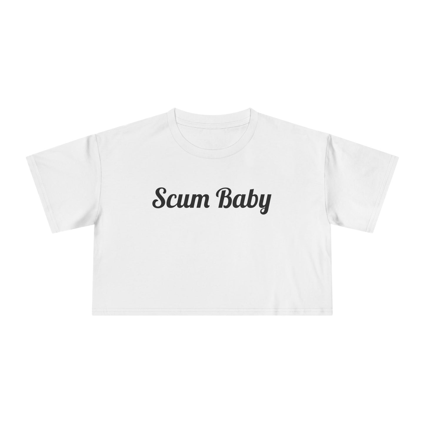 Scum Baby Women's Crop Tee | Trendy Casual Shirt, Gift for Her, Summer Wardrobe Essential, Streetwear Style, Unique Graphic Top